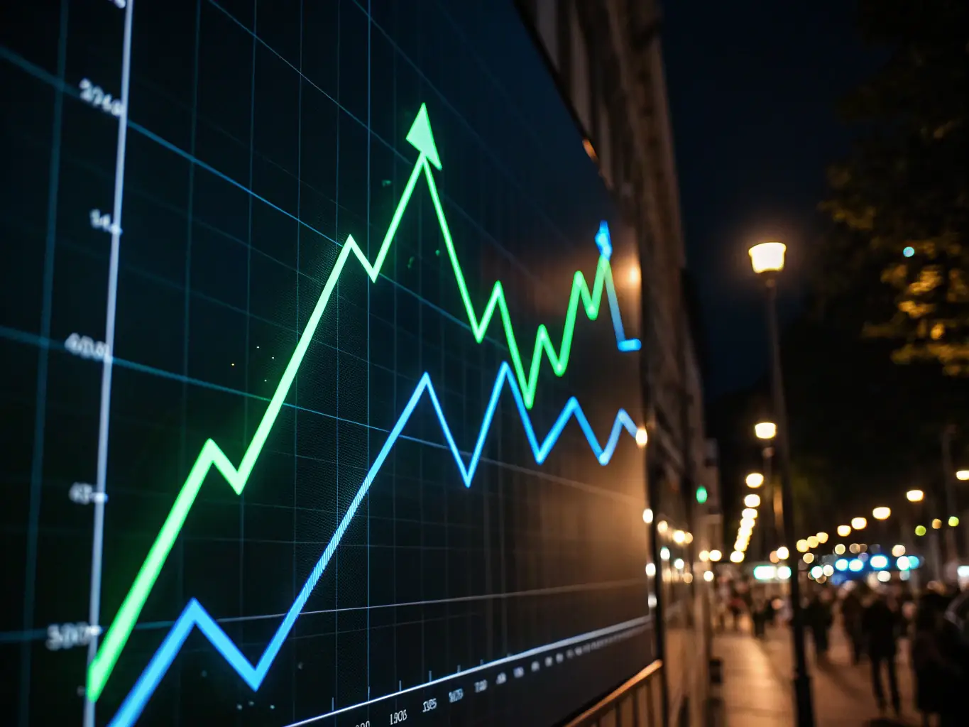 An image showing a graph trending upwards, representing the potential for wealth growth with Greenline Investors' investment plans.
