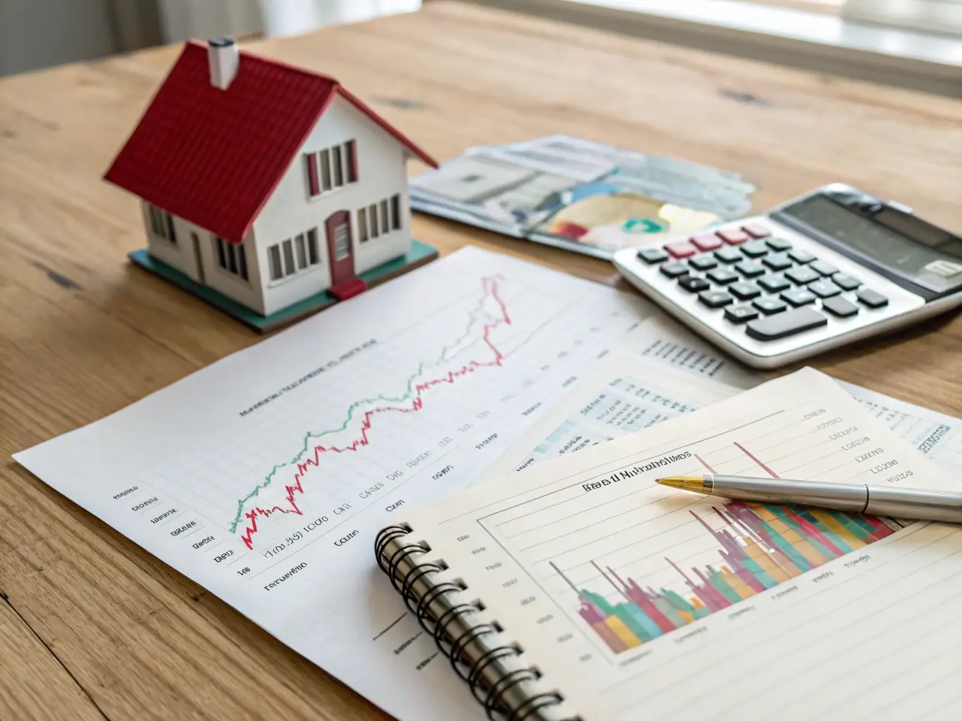 A balanced portfolio showing a mix of stocks, bonds, and real estate investments, representing a diversified investment strategy.